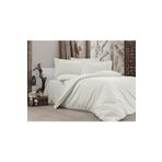 Alena Home Style%100 Pamuk Saten Çizgili Çift Kişilik Nevresim Takımı Ekru 240 x 260 AlenaNM335