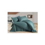 Alena Home Style%100 Pamuk Saten Çizgili Çift Kişilik Nevresim Takımı Petrol Yeşili 240 x 260 AlenaNM333