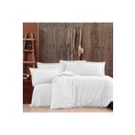 Alena Home Style%100 Pamuk Saten Çizgili Tek Kişilik Nevresim Takımı Beyaz 180 x 240 AlenaNM188