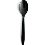 Alenked Plastik Kaşık Siyah 18 cm 25 Adet Ultra Lüks