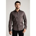 Alenmeza Erkek Antrasit Gri %100 Pamuk Saten Non-Iron Ütü Istemeyen Casual Cepsiz Modern Fit Gömlek - 3XL