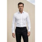 alenmeza Erkek Beyaz %100 Pamuk Saten Non-ıron Ütü Istemeyen Casual Cepsiz Modern Fit Gömlek