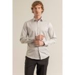 Alenmeza Erkek Taş Rengi %100 Pamuk Saten Non-Iron Ütü Istemeyen Casual Cepsiz Modern Fit Gömlek - 3XL