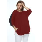 Alesia Kadın Bordo Truvakar Kol Simli Bluz
