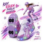 Alessio Patenli Işıklı Akıllı Bağcıklı Çocuk Sneaker Ayakkabı Lila 29-36 - 03-Mor
