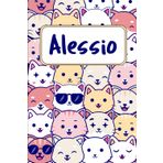 Alessio: Quaderno nome personalizzato | Regalo amanti dei gatti: Diario Taccuino Idee Regalo Alessio | Dimensioni 15,24 x 22,86 cm | 110 Pagine