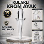 Alesta Kulaklı Krom Kaplama Plastik Sehpa Ayağı 19 Cm Mobilya Kanepe Koltuk Ayağı Ayak