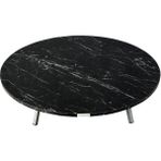 Alesta Life 60 cm Siyah Katlanabilir Metal Ayaklı Yer Sofrası | Hamur Açma Tahtası | Oyun Masası - 21 cm Yükseklik - Mermer - Siyah - 60x60