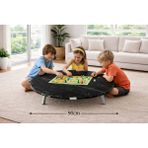 Alesta Life 90 cm Siyah Katlanabilir Metal Ayaklı Yer Sofrası | Hamur Açma Tahtası | Oyun Masası - 21 cm Yükseklik - Mermer - Siyah - 90x90