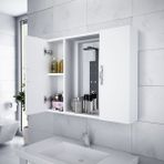 Alesta Life Beyaz Aynalı Banyo Dolabı Suntadan Üretim 60 cm Yükseklik 75 cm Genişlik