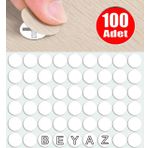 AletÇantam Yapışkanlı Tıpa Mobilya Dolap Vida Kapatma Gizleme Yapıştırma Kapağı Beyaz-100 Adet