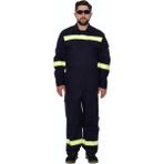 Alev Almaz Tulum Reflektörlü Koruyucu Iş Tulumu Antistatik Yüksek Risk Alanlarına Uygun - Lacivert - XL