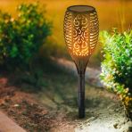 Alev Efektli Solar Meşale Lamba Sarı Led Işık Güneş Enerjili Bahçe Aydınlatma Teras Çim Yol Lambası