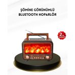 Alev Işığı Efektli Solar Bluetooth Hoparlör Radyo Destekli Taşınabilir Model Mir86635486