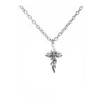 Alevli Haç Kolye – Unisex Metal Takı, 60 Cm Zincirli Gotik & Alternatif Stil