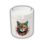 Alevli Kedi Baskılı Küllük Kül Tablası