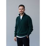 Alex Rosen Nefti Yeşil Triko Yarım Fermuar Kalın Kazak - XS