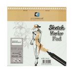 Alex Schoeller 5780418 200 gr 20x20 cm 40 Yaprak Spiralli Sketch Marker Pad Defter