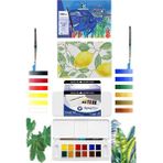 Alex Schoeller Art Suluboya Defteri 300GR A5 12 Yaprak Daler Rowney Aquafine Sulu Boya Set - Çok Renkli
