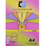 Alex Schoeller Neon Renkler A4 100'lü Karışık Fon Kartonu