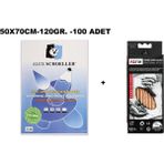 Alex Scholler Resim Kağıdı 120 gr 50 x 70 cm 100'lü + Fatih Teknik Çizim Kalemi Seti