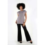Alexander Gardi ALEXANDERGARDI YIRTMAÇLI DESENLI BLUZ (B24-1659) - 3XL - Gri