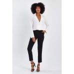 Alexander Gardi Astarsız Crop Blazer Ceket (B22-21400) - Beyaz - 2XL