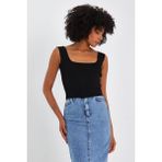 Alexander Gardi Kare Yaka Crop Atlet (A90779-S) - Standart - Siyah
