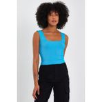 Alexander Gardi Kare Yaka Crop Atlet (A90779-S) - Standart - Turkuaz