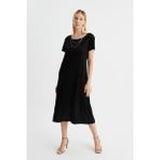 Alexander Gardi Kısa Kollu Salaş Elbise (B22-43600) - Siyah - 3XL