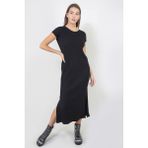 Alexander Gardi Yırtmaçlı Uzun Elbise (B20-1647) - 2XL - Siyah