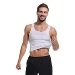 Alexander Hud Erkek Atlet Korse Bel Göğüs Göbek Toparlayıcı Şekillendirici Dik Duruş Atlet - 2XL - Beyaz