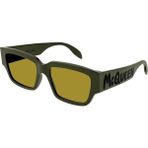 Alexander McQueen AM0329S 004 Yeşil Sarı Unisex Dikdörtgen Güneş Gözlüğü