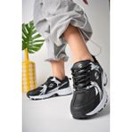 Alexander Sinan Infinite Kadın Erkek Günlük Genç Sneaker, Ortopedik Yürüyüş Ayakkabısı - Siyah - Beyaz
