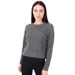 Alexandergardi B20-18837 Gri Omuz Detaylı Triko Kadın Kazak