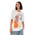 ALEXANDERGARDI Baskılı Basic Kadın T-shirt EKRU M