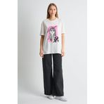 ALEXANDERGARDI Baskılı Bisiklet Yaka Kadın T-shirt EKRU M