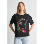 ALEXANDERGARDI Baskılı Bisiklet Yaka Kadın T-shirt SİYAH S
