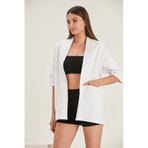 ALEXANDERGARDI CEPLİ İNCE CEKET (B22-32900) Beyaz