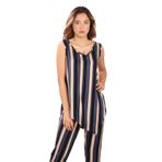 ALEXANDERGARDI ÇİZGİLİ ASİMETRİK SALAŞ TUNIK (B19-148502) LACİVERT M