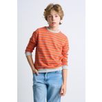 ALEXANDERGARDI Çizgili Bisiklet Yaka Çocuk Sweatshirt TURUNCU 7-8 Yaş