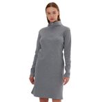 Alexandergardı Dik Yaka Fermuarlı Tunik Elbise (B22-21501) - M - Gri