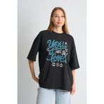 ALEXANDERGARDI Dokulu Baskı Kadın T-shirt SİYAH S