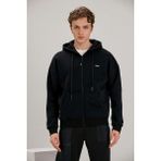 ALEXANDERGARDI Fermuarlı Siyah Kapüşonlu Sweatshirt