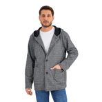 ALEXANDERGARDI KAPÜŞONLU İÇİ ŞARDONLU OVERSİZE HIRKA (E23-607 03) LACİVERT MELANJ 3XL