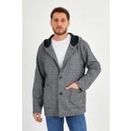 ALEXANDERGARDI KAPÜŞONLU İÇİ ŞARDONLU OVERSİZE HIRKA (E23-607 03) LACİVERT MELANJ L