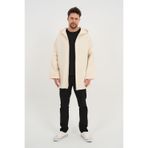 ALEXANDERGARDI Kapüşonlu Keten Görünümlü İnce Oversize Ceket (UNX-0074) TAŞ SSTD