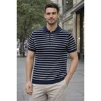 ALEXANDERGARDI Lacivert Polo Yaka Çizgili Erkek Triko T-shirt