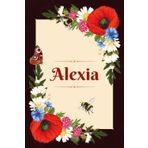 Alexia: Cahier personnalisé avec prénom Alexia | Cadeau d'anniversaire pour fille, femme, maman, sœur ... | Pavot rouge | 110 pages lignée, Petit Format 6x9 pouces (15,24 x 22,86 cm)