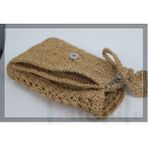 Aley Life El Yapımı Kağıt Ip Clutch & Makyaj Çantası - Kahverengi
